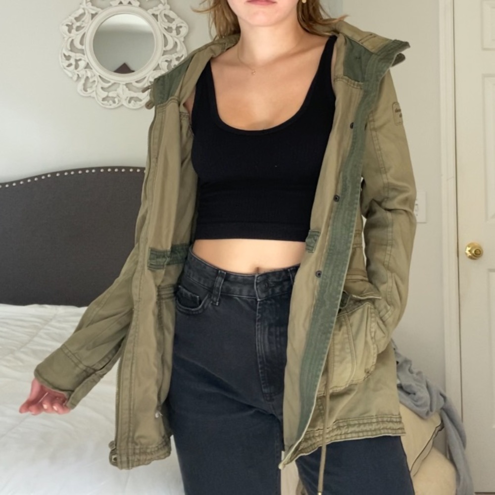 oversized green jacket